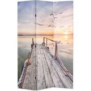 vidaXL Сгъваем параван за стая, 120x170 см, езеро (245881)