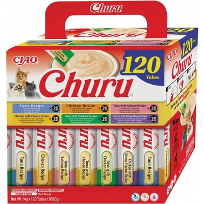 Inaba Churu krémové pamlsky pro kočky kuře a tuňák 14 g x 120