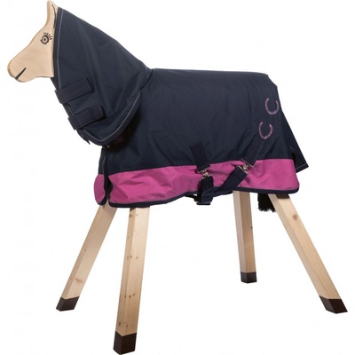 HKM Deka nepromokavá Funny Horses s krkem pink navy