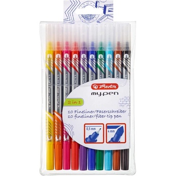 Herlitz Флумастери Herlitz, Fineliner, my. pen, Комплект 10 бр, Прозрачна опаковка (11367232) (11367232)