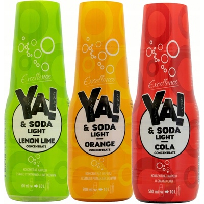 Ya!&Soda Cola a Pomeranč a Citron s limetkou bez cukru 3 x 0,5 l