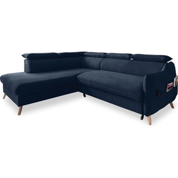 Miuform Тъмносин кадифен ъглов диван (ляв ъгъл) Sweet Harmony - Miuform (831MO242)