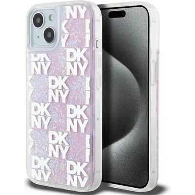 DKNY Кейс DKNY Liquid Glitter Multilogo за iPhone 15 / 14 / 13, розов (3666339271176)