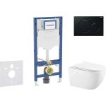 Geberit Duofix - Комплект за стенен монтаж, тоалетна Gaia, седалка softclose, бутон Sigma01, черен SANI11CA5134B (SANI11CA5134B)
