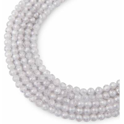 Koráliky z minerálu Kubický Zirkón biely 3mm brúsené - 18 cm