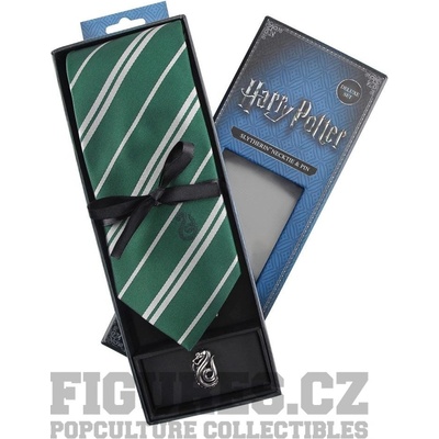 Cinereplicas Harry Potter kravata s kovovou broží Deluxe Box Zmijozel