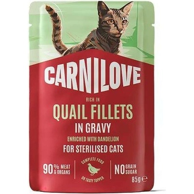 Carnilove Cat Pouch Gravy Quail+Dandelion Steril. 85 g