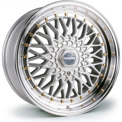 Dare RS 7x15 4x100 ET20 silver polished gold rivets