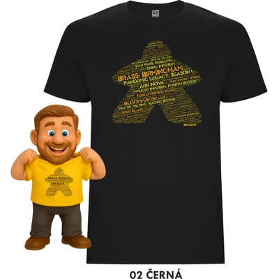 Mitroczech TOP 100 BGG 2025 Meeple tričko černá
