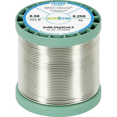 Felder ISO-Core Clear SAC305 pájecí cín cívka Sn96,5Ag3Cu0,5 0.250 kg 0.5 mm