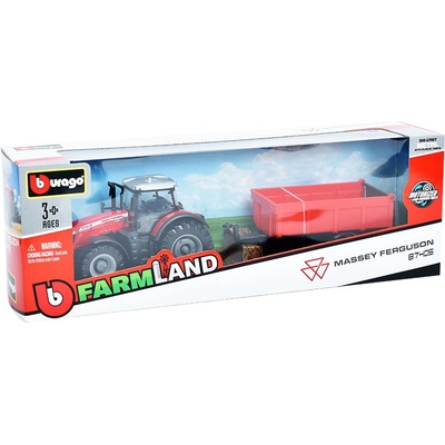 Bburago Massey Ferguson 8740S se sklápěcím přívěsem 1:50