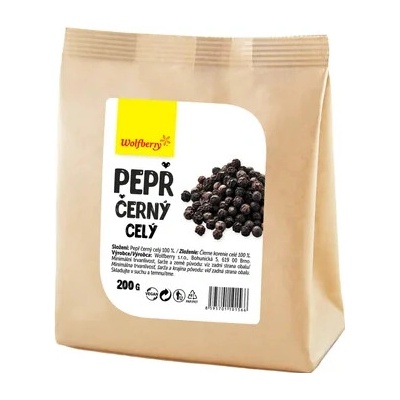 Pepř černý celý 200 g Wolfberry