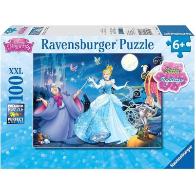 Ravensburger Пъзел с брокат Ravensburger от 100 XXL части - Очарователна Пепеляшка (13671)