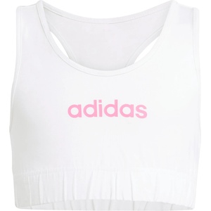 adidas Детски спортен сутиен adidas Kid's Linear Logo Bra Top Sports bra - White / Pink Fusion - размер 140 (EU) (714-1934-0312)
