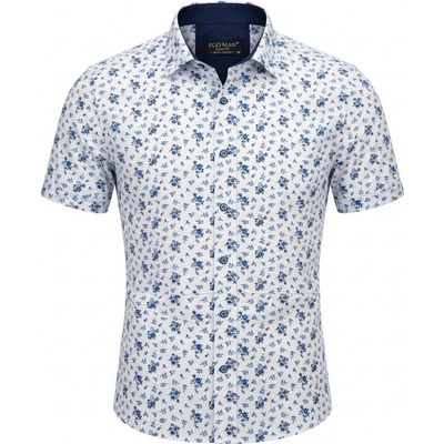 Ego Man pánská košile krátký rukáv slim fit EKS-375-2 bílá