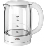 Voltz Електрическа стъклена кана Oliver Voltz OV51230X, 2200W, 1.7 л, Скрит нагревател, Светлинен индикатор, 360C основа, Бял (OV51230X - white) Електрически кани