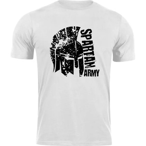 DRAGOWA Тениска с къс ръкав Spartan Army Leon, бяла, 160 г/м2 (7854)