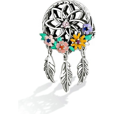 P&J Jewellery Stříbrný visací přívěsek Květinový Lapač snů SB101