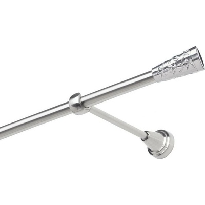 OK-GarnýžeCZ Garnýž kovová jednořadá 19mm Sevilla nerez 210 cm do stěny / na tunýlek - bez kroužků