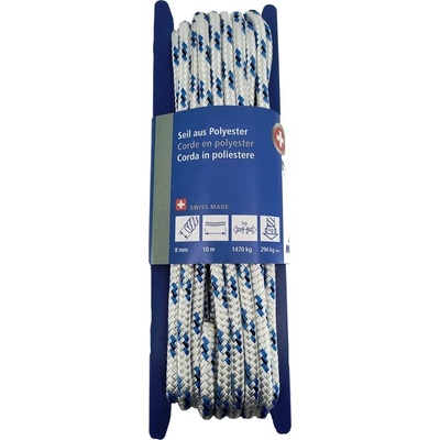 Lano SWISS POLYESTER ø 8 mm / 10 m (1470kg/294kg) BÍLO MODRÉ