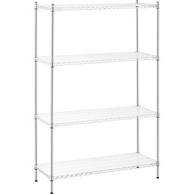 Royal Catering Метален стелаж - 120 x 45 x 180 см - 1, 000 кг - с подложки RCMR-1800P42 (RCMR-1800P42)