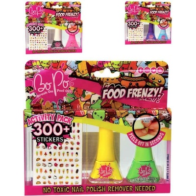 EPEE EP Line BO-PO Food Frenzy lak na nehty slupovací 2 ks + samolepky různé druhy