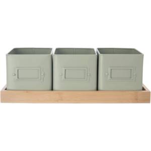 Orion Метални саксии за билки в комплект от 3 бр. Greenish - Orion (310629)