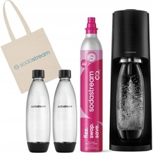SodaStream Terra čierny + 2 fľaše Fuse 1 l + plyn