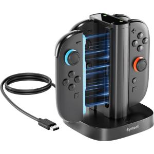 SYNTECH 4в1 зарядна станция за Joy-Con с LED за Nintendo Switch 2 (G12)