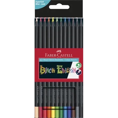 Faber-Castell Комплект цветни моливи, триъгълни, FABER-CASTELL "Black Edition", 12 различни цвята 116412 (116412)