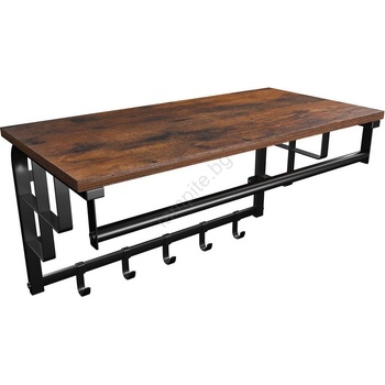 Euziel Настенна закачалка с рафт nate кафява/черна (ez0325)