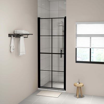 zahrada-XL Sprchové dveře tvrzené sklo 91 x 195 cm černé