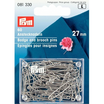 Špendlíky zavírací brožové - 27mm (Prym) - 60ks/karta – Zboží Dáma