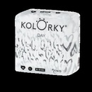 Dětské pleny KOLORKY DAY srdce L 8-13 kg 19 ks