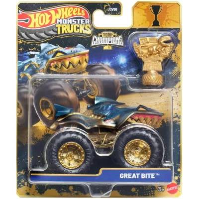 Mattel Hot Wheels: Monster Trucks - шампионска количка с трофей - Great Bite (JMV68)