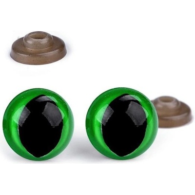 Bezpečnostní oči 14mm KOČIČÍ zelené (1pár)