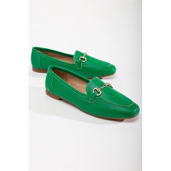 Moda Trend Дамски балерини с декоративен елемент - Зелени #367295 (367295_Зелен)