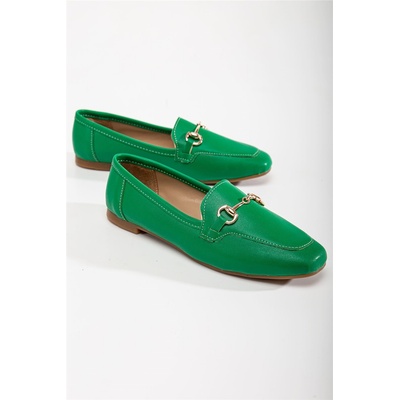 Moda Trend Дамски балерини с декоративен елемент - Зелени #367295 (367295_Зелен)