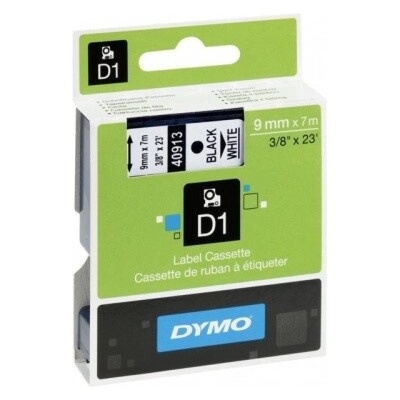 Dymo D1 40913/S0720680 41913 9 mm x 7 m černý bílý podklad originální páska