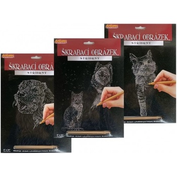 Teddies Škrabací obrázek stříbrný 20,3 x 25,4 cm