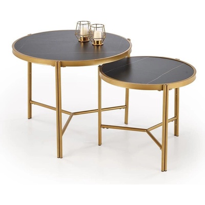 Холна маса Fatima черен мрамор и златно