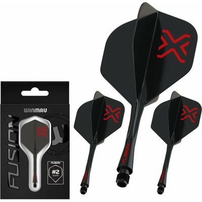 Winmau Fusion Blade X černé integrované No2 a dlouhé násadky