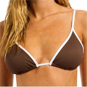 Seafolly Дамско бикини горнище Seafolly Women's Beach Bound Slide Tri Bikini top - Dark Chocolate - размер 42 (EU) (150-5768-0116)