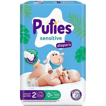 pufies Бебешки пелени Pufies Sensitive размер 2 - 70 броя