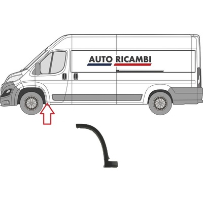 Ochranná lišta Fiat Ducato od 2014 levá, lem blatníku, černý 735684313