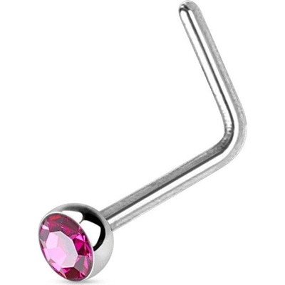 Šperky4U zahnutý piercing do nosu s kamínkem N0044-F