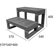 Hanscraft Schůdky k vířivce 2 stupně 57 cm šedá 173102