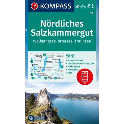 Kompass 18 Nördliches Salzkammergut 1:50 000 turistická mapa