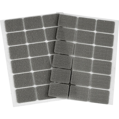 Suchý zip samolepicí obdélníčky 25x32 mm Varianta: 4 šedá, Balení: 1 karta 46392/101149/220724