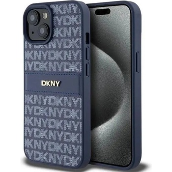 DKNY Кейс DKNY Leather Mono Stripe & Metal Logo за iPhone 15 / 14 / 13, син (3666339260811)